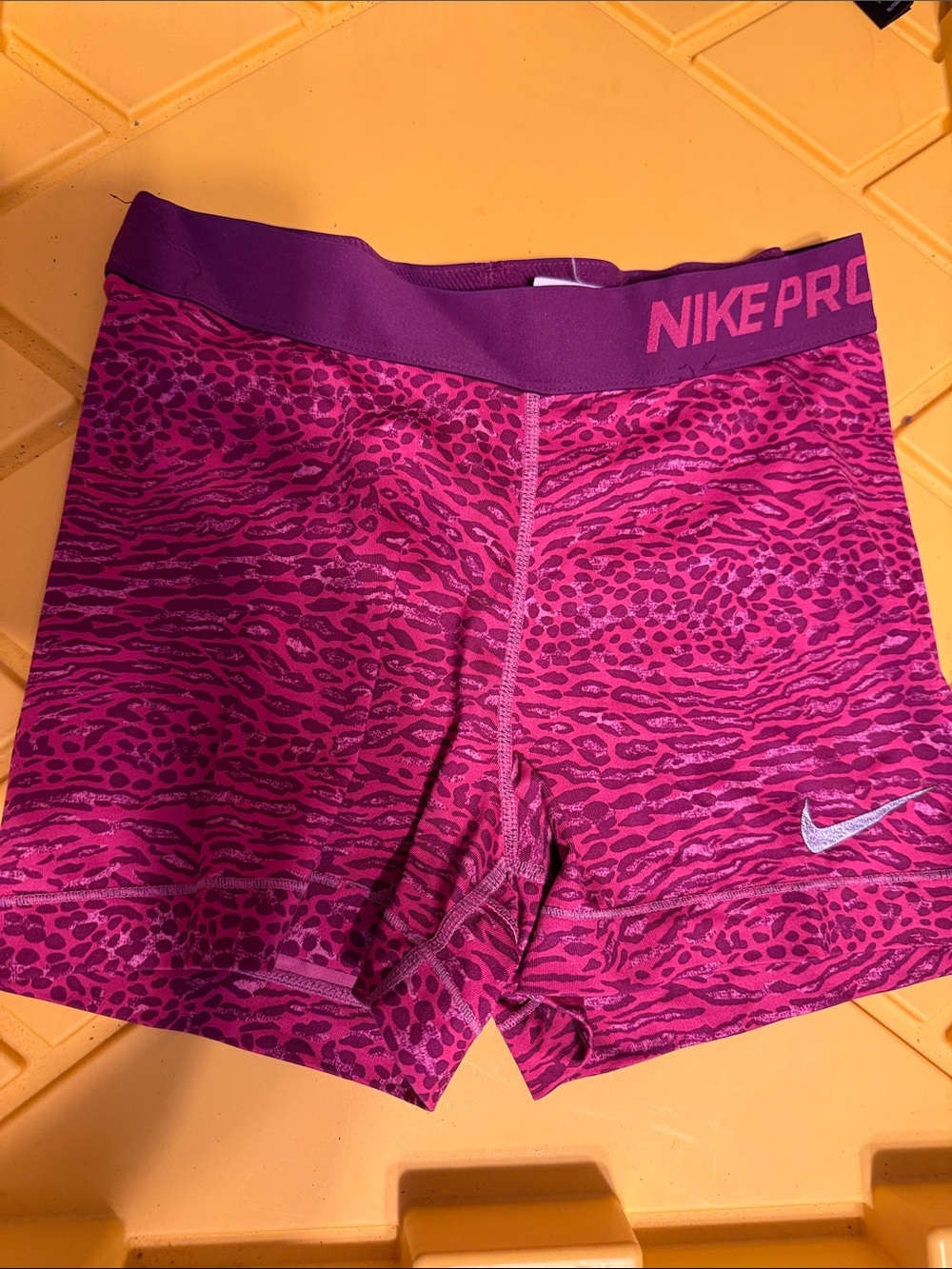 Nike Pro Women's Pink Purple Animal Print Bike Shorts